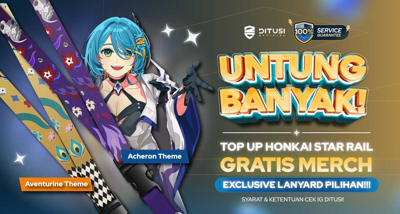 Top Up di Honkai Star Rail di Ditusi Gratis Merchandise Exclusive Lanyard Acheron dan Aventurine!