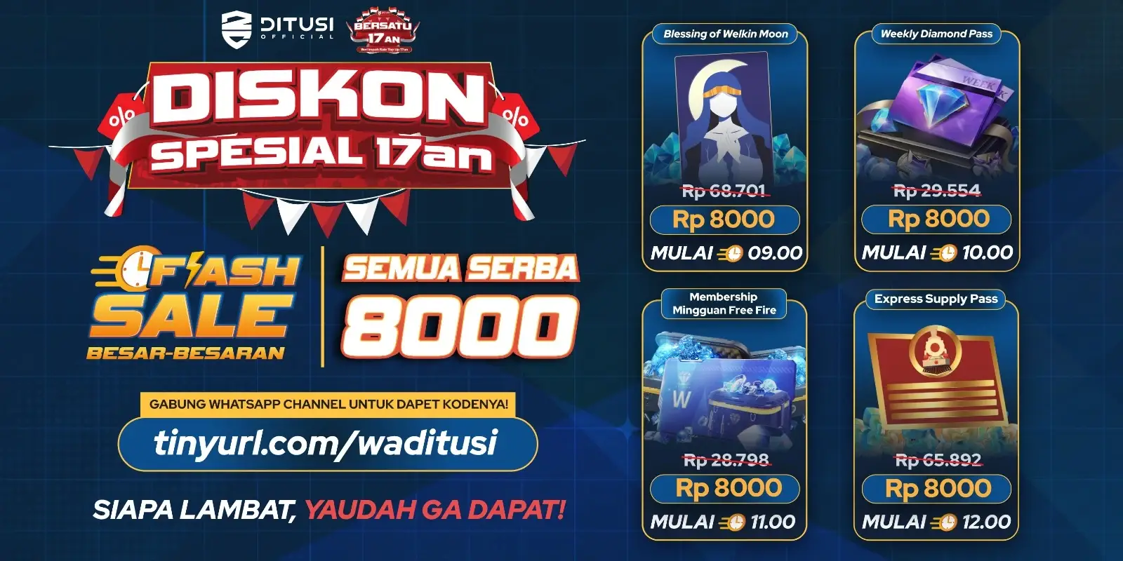 Semua Serba 8000! Diskon Spesial 17an dari Ditusi! 🎉