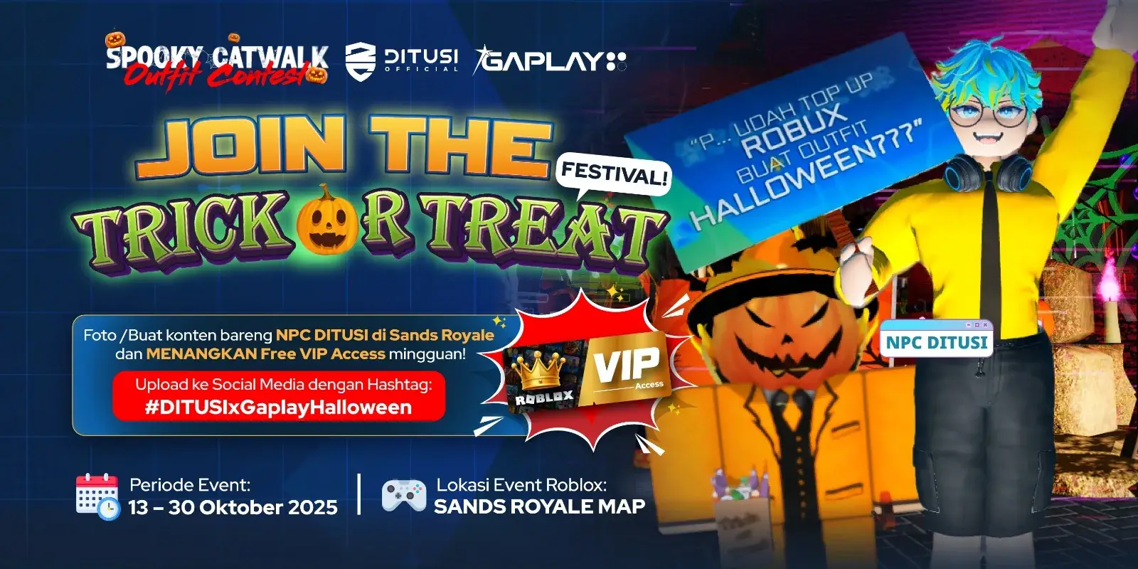 Join the Trick or Treat Festival di map SAND ROYAL 🎃
